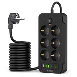 Multiprise 2m 6x Secteur 240V + 3xUSB-A + 3xUSB-C Tech-Protect PC6X6