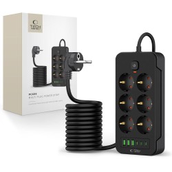 Multiprise 2m 6x Secteur 240V + 3xUSB-A + 3xUSB-C Tech-Protect PC6X6