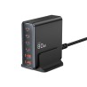 Station de Charge GaN 4xUSB-C 2xUSB-A PD80W QC3.0 Tech-protect DC80W-GAN