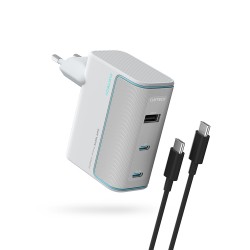 Chargeur Secteur GaN 2x USB-C 1x USB-A 100W Cuktech AD1003EU + Câble USB-C - Blanc