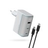 Chargeur Secteur GaN 2x USB-C 1x USB-A 100W Cuktech AD1003EU + Câble USB-C - Blanc