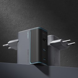 Chargeur Secteur GaN 2x USB-C 1x USB-A 100W Cuktech AD1003EUG + Câble USB-C - Gris