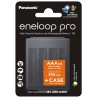 4 Piles Rechargeables AAA / HR03 930mAh Panasonic Eneloop Pro + Boite Stockage BK-4HCDEC