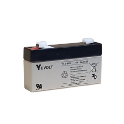 Batterie Plomb Etanche AGM VRLA Y1.2-6FR Yuvolt Yucel Yuasa 6V 1.2Ah