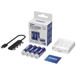 4 Piles Rechargeables USB-C AA / HR6 LR 3000mAh Xtar Li-ion 1.5V