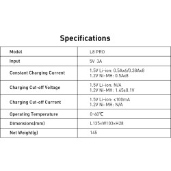Chargeur de Piles Xtar L8 PRO