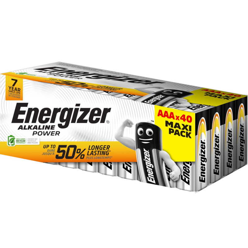 40 Piles AAA / LR03 Energizer Alcaline Power Maxi Pack