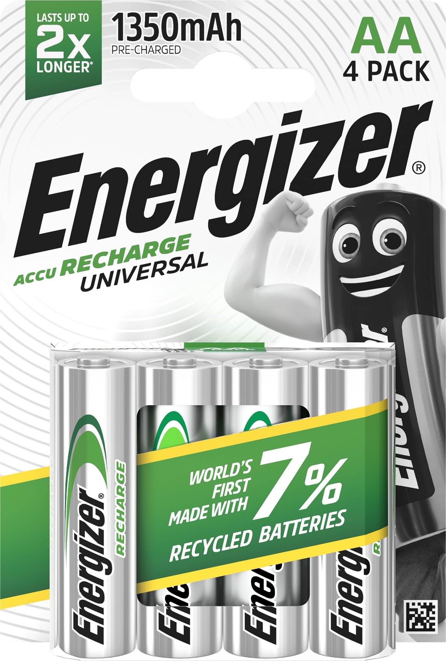 4 Piles Rechargeables AA / HR6 1350mAh Energizer Universal