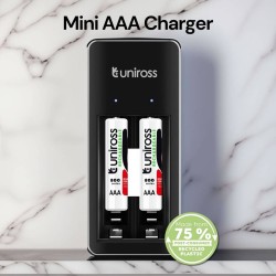 Chargeur Uniross Mini avec 2 piles AAA 600mAh