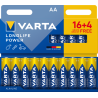 16+4 Piles Alcalines AA / LR6 Varta LongLife Power