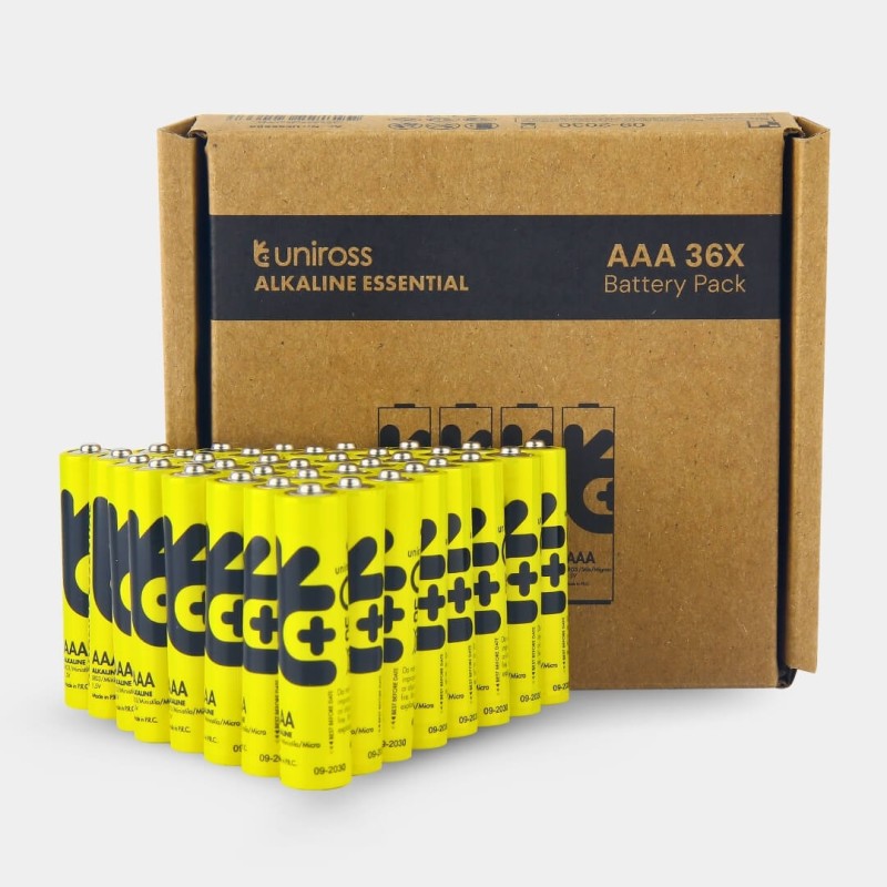 36 Piles Alcalines AAA / LR03 Uniross Essential