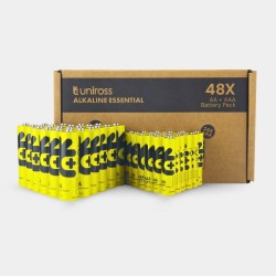 24 Piles AA / LR6 + 24 AAA / LR03 Uniross Alkaline Essential