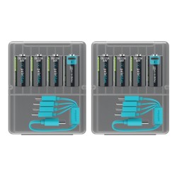 8 Piles Rechargeables USB-C CR123A 900mAh PaleBlue Voyager Lithium Ion 3V
