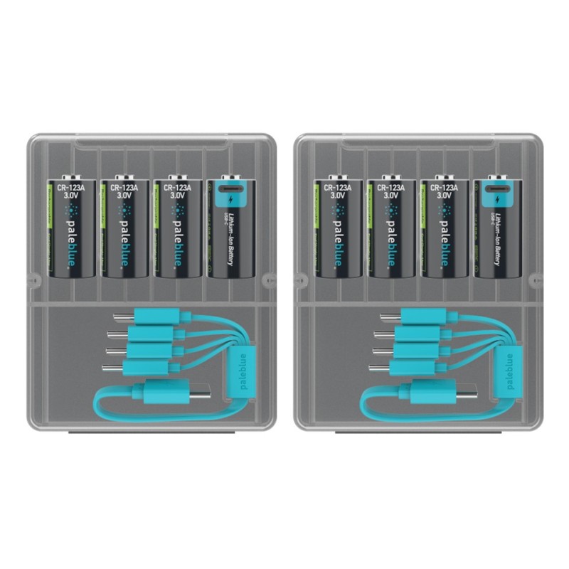 8 Piles Rechargeables USB-C CR123A 900mAh PaleBlue Voyager Lithium Ion 3V