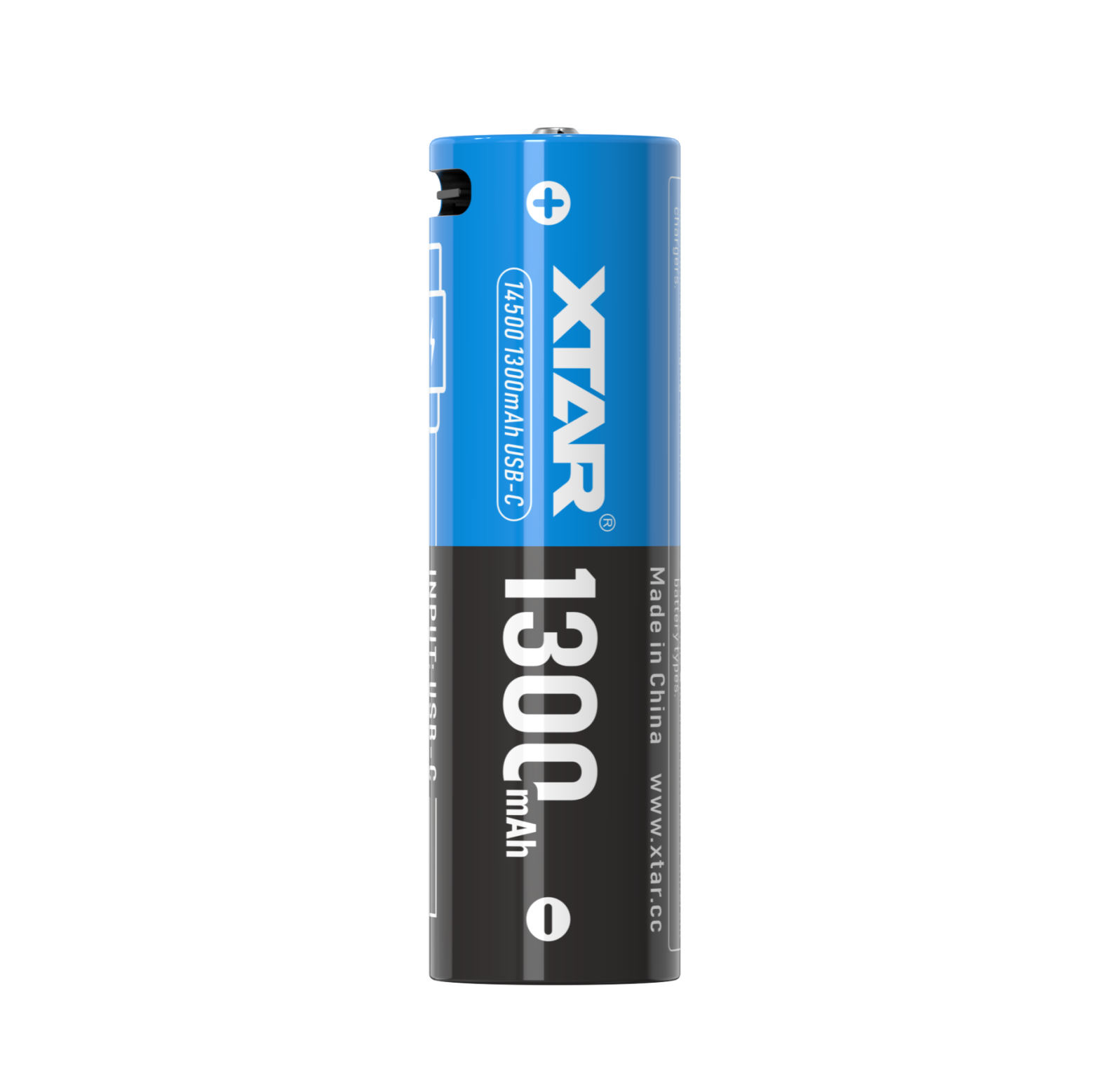 Pile Rechargeable USB-C 14500 Xtar Lithium 3,7V 1300mAh 3A
