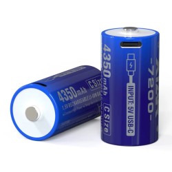 2 Piles Rechargeables USB-C C / HR14 CLR 7200 4350mAh Xtar Li-ion 1.5V
