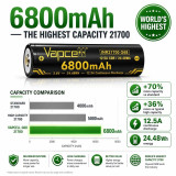 Pile Rechargeable INR21700 G68 Vapcell Li-ion 3,6V 6800mAh 12,5A