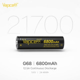 Pile Rechargeable INR21700 G68 Vapcell Li-ion 3,6V 6800mAh 12,5A