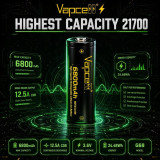Pile Rechargeable INR21700 G68 Vapcell Li-ion 3,6V 6800mAh 12,5A