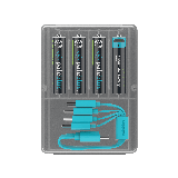 4 Piles Rechargeables USB-C AAA / HR03 750mAh PaleBlue Voyager Lithium Ion 1.5V