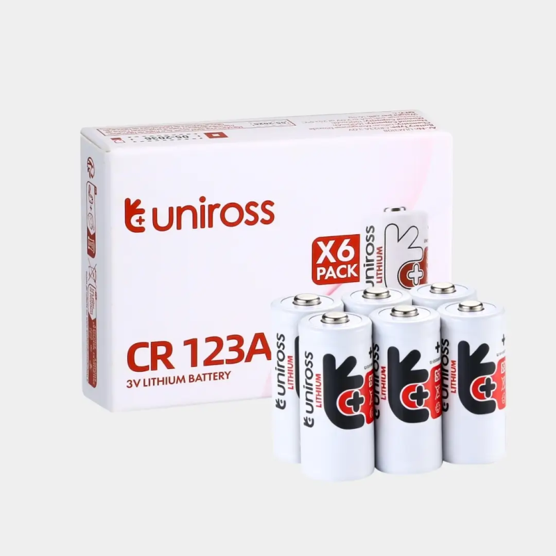 6 Piles CR123A Uniross Lithium 3V